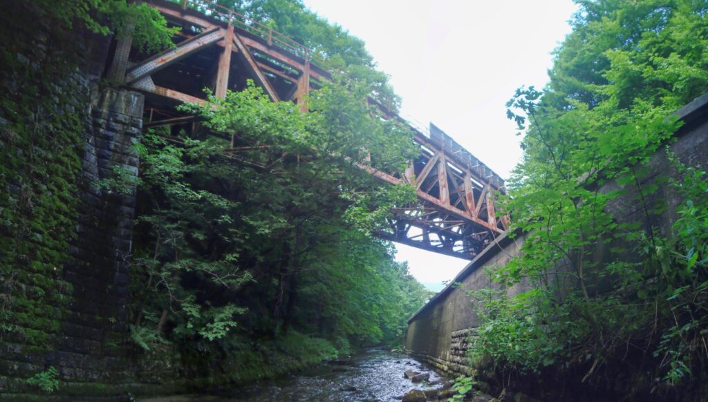 Starohorský potok. Kurtinovo. Železničný most cez potok. (r.2021/OlympusSP810UZ)